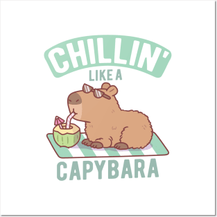 Cute Chillin Like A Capybara Posters and Art